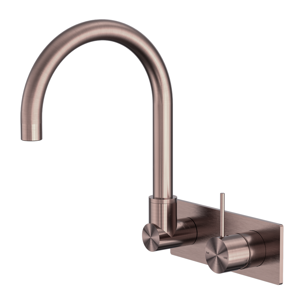 MECCA WALL BASIN/BATH MIXER SWIVEL SPOUT HANDLE UP BRUSHED BRONZE (NR221910PBZ)