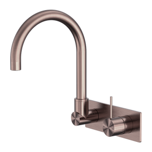 MECCA WALL BASIN/BATH MIXER SWIVEL SPOUT HANDLE UP BRUSHED BRONZE (NR221910PBZ)