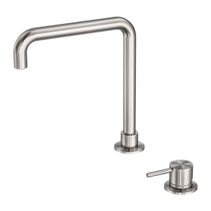 MECCA HOB BASIN MIXER SQUARE SWIVEL SPOUT BRUSHED NICKEL (NR221901cBN)