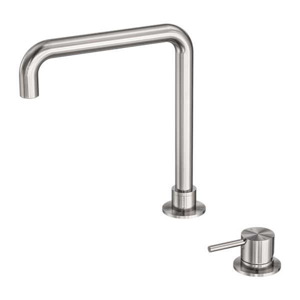 MECCA HOB BASIN MIXER SQUARE SWIVEL SPOUT BRUSHED NICKEL (NR221901cBN)