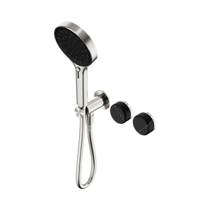 SERENITY PROGRESSIVE SHOWER SYSTEM WITH MARQUINA BLACK HANDLE AND SERENITY HAND SHOWER BRUSHED NICKEL (24E132BN)