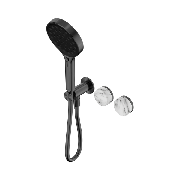 SERENITY PROGRESSIVE SHOWER SYSTEM WITH ARABESCATO CORCHIA HANDLE AND SERENITY HAND SHOWER GUN METAL (24E028GM)