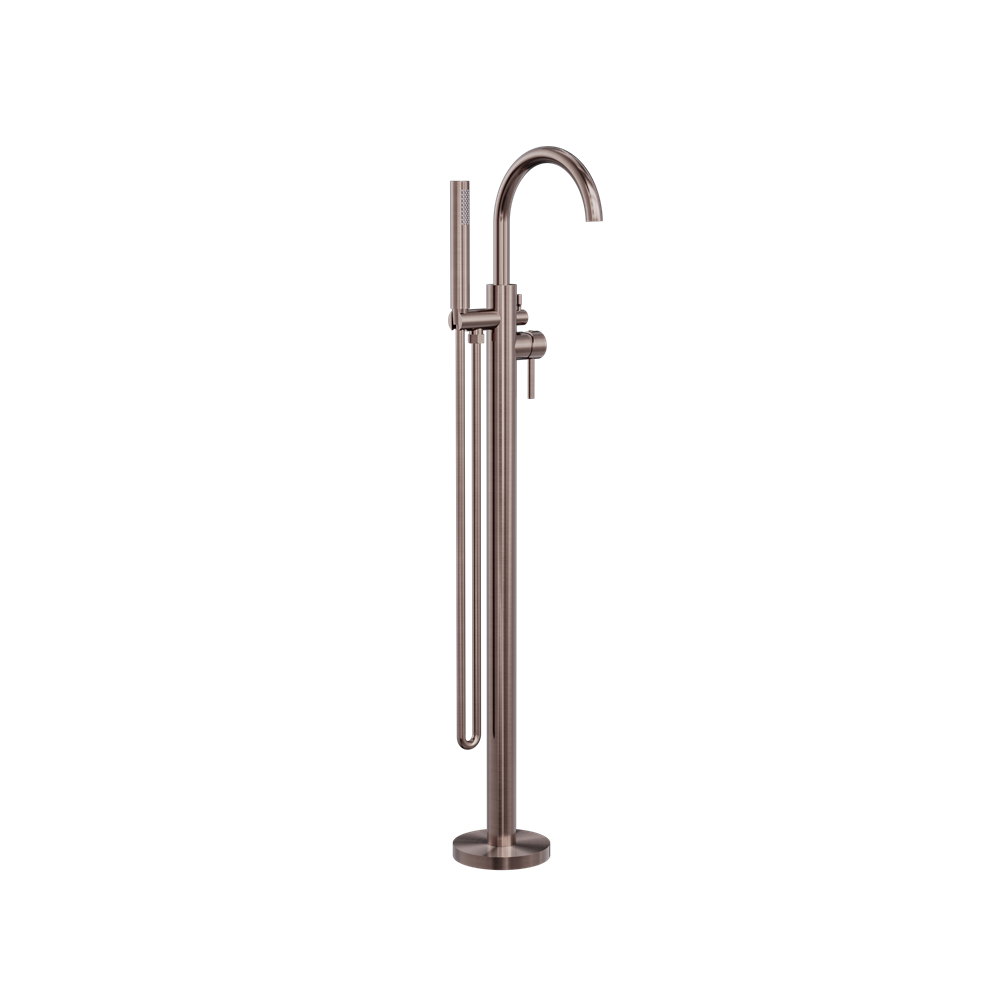 MECCA ROUND FREESTANDING MIXER WITH HAND SHOWER BRUSHED BRONZE (NR210903aBZ)