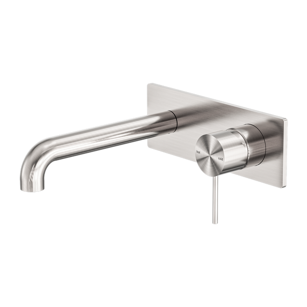 MECCA WALL BASIN/BATH MIXER 120/160/185/230/260MM BRUSHED NICKEL