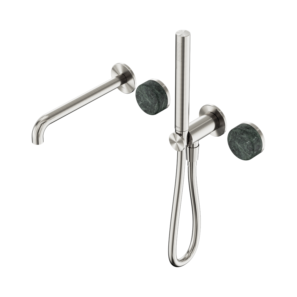 SERENITY PROGRESSIVE SHOWER SYSTEM WITH SPOUT WITH VERDE ALPI HANDLE AND SLIM SHOWER BRUSHED NICKEL (24E008BN)