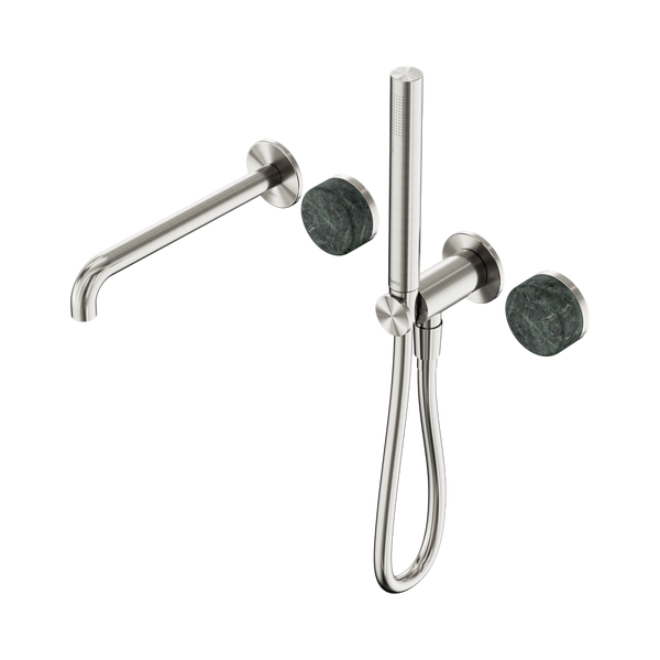 SERENITY PROGRESSIVE SHOWER SYSTEM WITH SPOUT WITH VERDE ALPI HANDLE AND SLIM SHOWER BRUSHED NICKEL (24E008BN)