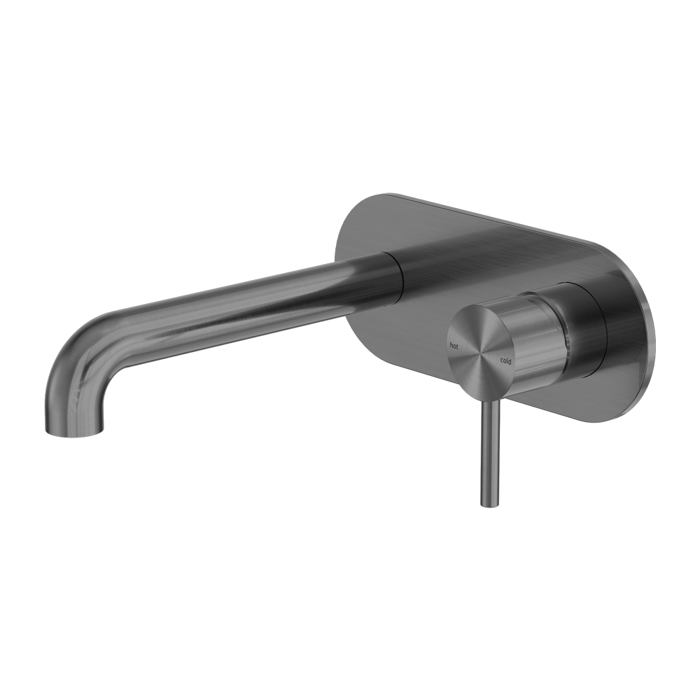 Zen SS316L Wall Basin/Bath Mixer 185/230mm Spout Graphite