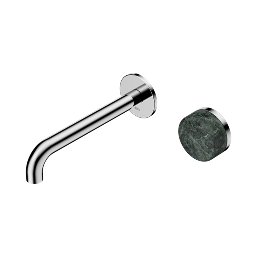 Serenity Progressive Wall Basin Mixer 160/185/220mm Spout With Verde Alpi Handle Chrome
