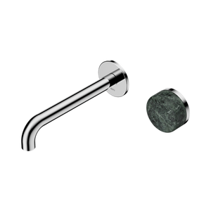 Serenity Progressive Wall Basin Mixer 160/185/220mm Spout With Verde Alpi Handle Chrome