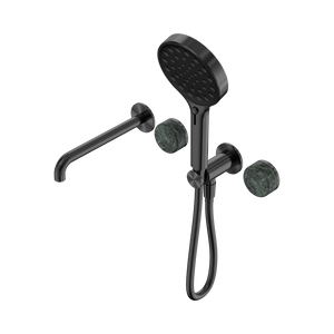 SERENITY PROGRESSIVE SHOWER SYSTEM WITH SPOUT WITH VERDE ALPI HANDLE AND SERENITY HAND SHOWER GUN METAL (24E014GM)