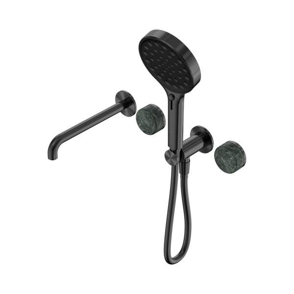 SERENITY PROGRESSIVE SHOWER SYSTEM WITH SPOUT WITH VERDE ALPI HANDLE AND SERENITY HAND SHOWER GUN METAL (24E014GM)