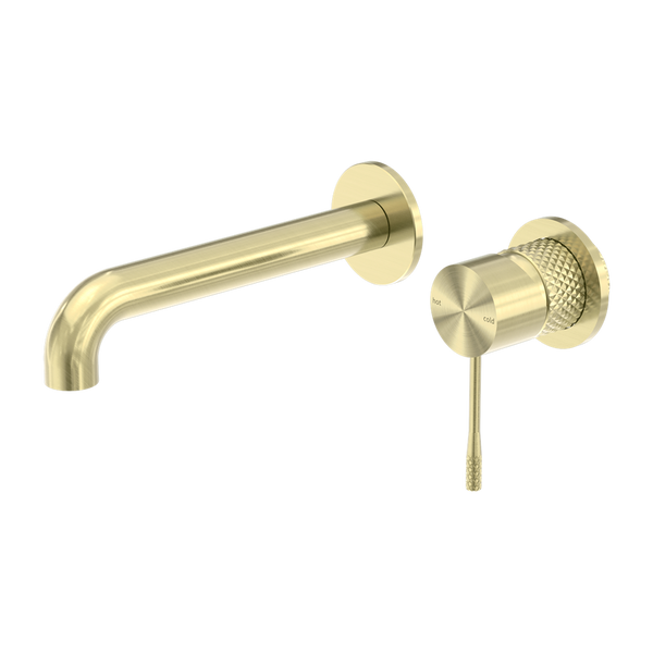 OPAL WALL BASIN/BATH MIXER SEPARATE BACK PLATE 120/160/185/230/260MM BRUSHED GOLD