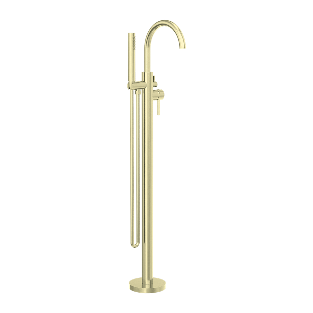 MECCA ROUND FREESTANDING MIXER WITH HAND SHOWER BRUSHED GOLD (NR210903aBG)