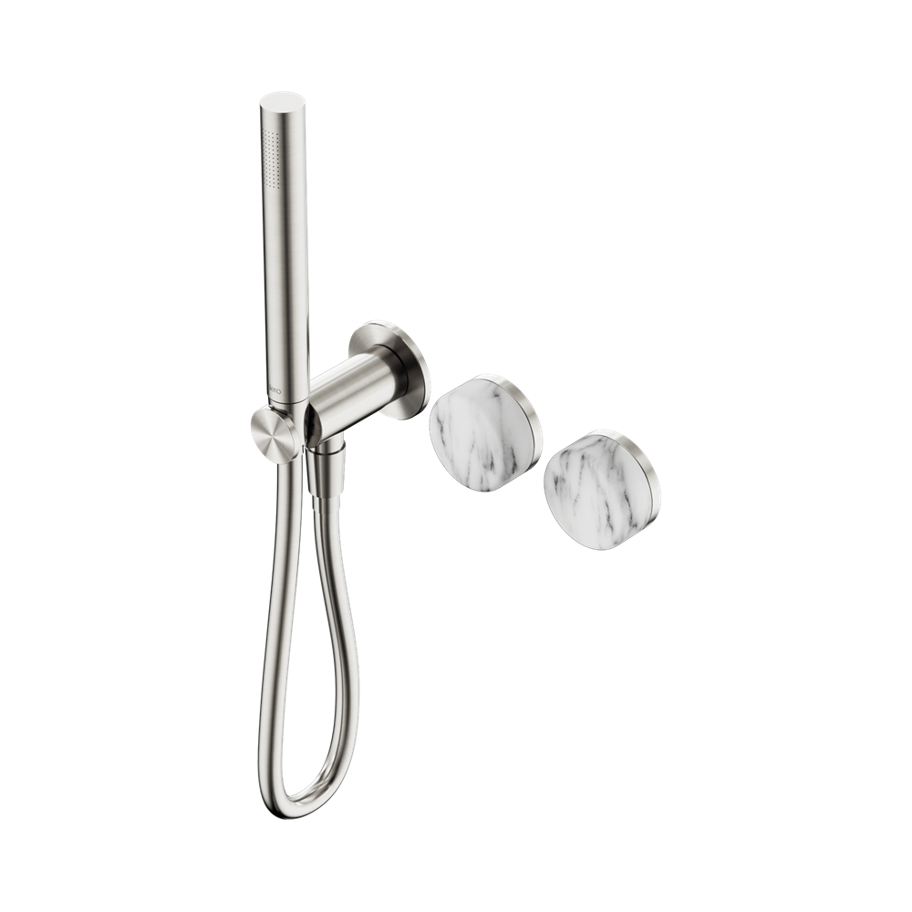 SERENITY PROGRESSIVE SHOWER SYSTEM WITH ARABESCATO CORCHIA HANDLE AND SLIM SHOWER BRUSHED NICKEL (24E022BN)