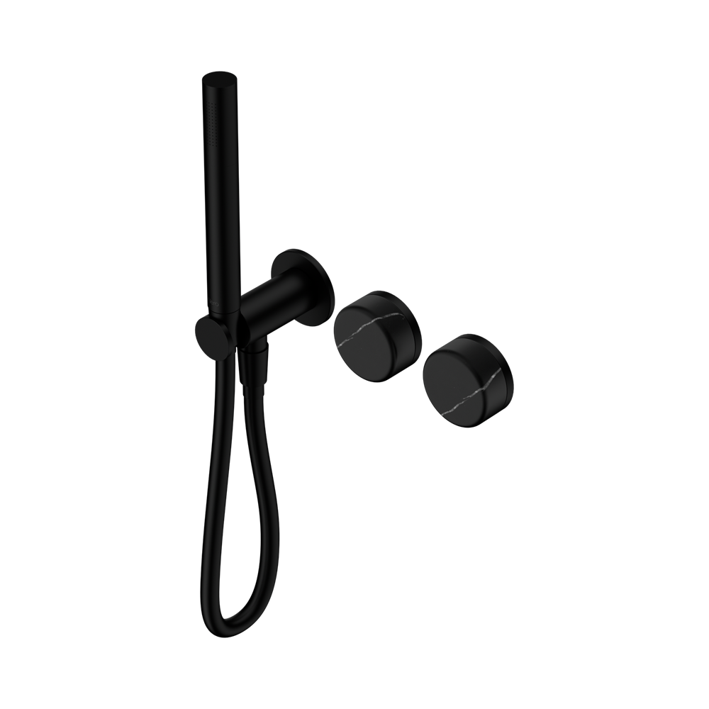 SERENITY PROGRESSIVE SHOWER SYSTEM WITH MARQUINA BLACK HANDLE AND SLIM SHOWER MATTE BLACK (24E131MB)