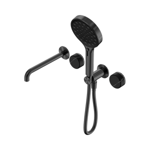 SERENITY PROGRESSIVE SHOWER SYSTEM WITH SPOUT WITH MARQUINA BLACK HANDLE AND SERENITY HAND SHOWER GUN METAL (24E130GM)