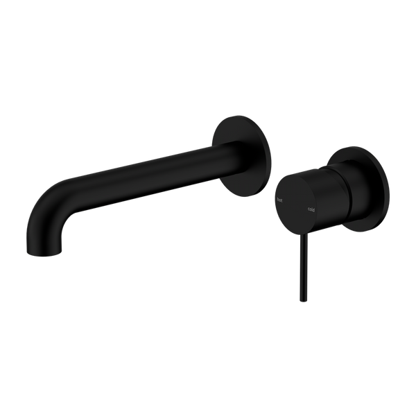 MECCA WALL BASIN/BATH MIXER SEPARATE BACK PLATE 120/160/185/230/260MM MATTE BLACK