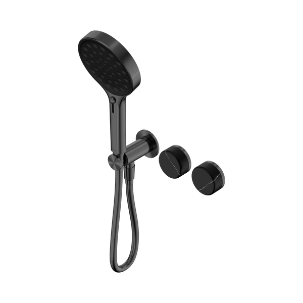 SERENITY PROGRESSIVE SHOWER SYSTEM WITH MARQUINA BLACK HANDLE AND SERENITY HAND SHOWER GUN METAL (24E132GM)