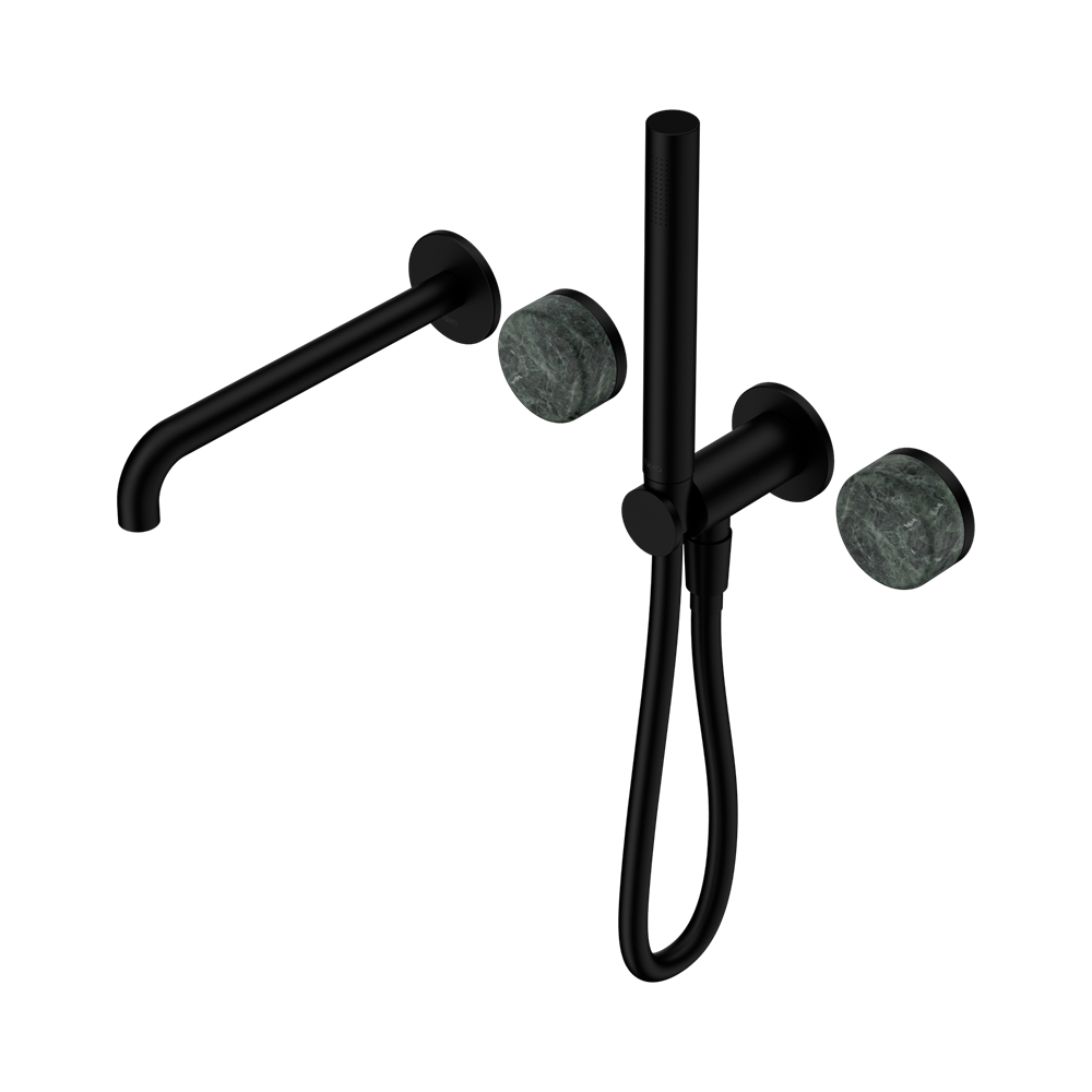 SERENITY PROGRESSIVE SHOWER SYSTEM WITH SPOUT WITH VERDE ALPI HANDLE AND SLIM SHOWER MATTE BLACK (24E008MB)