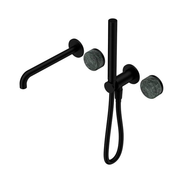 SERENITY PROGRESSIVE SHOWER SYSTEM WITH SPOUT WITH VERDE ALPI HANDLE AND SLIM SHOWER MATTE BLACK (24E008MB)