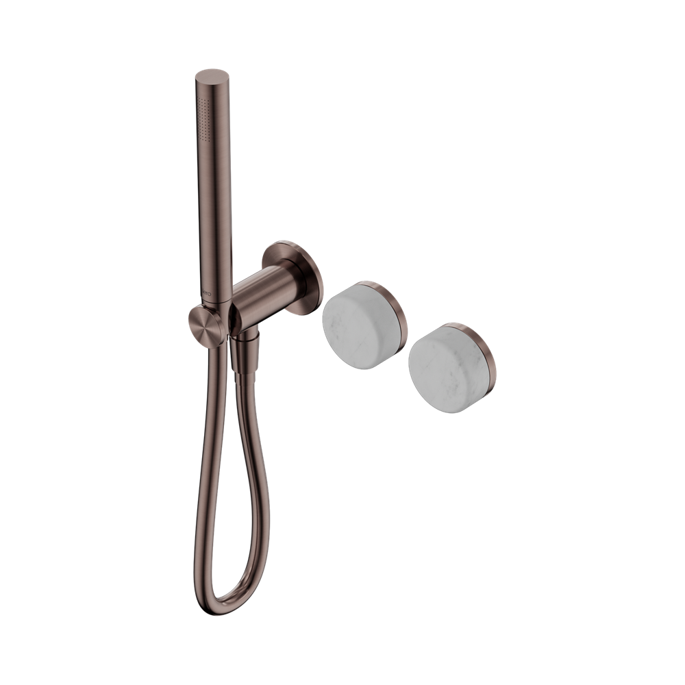 SERENITY PROGRESSIVE SHOWER SYSTEM WITH CARRARA HANDLE AND SLIM SHOWER BRUSHED BRONZE (24E019BZ)