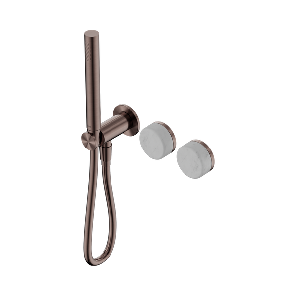 SERENITY PROGRESSIVE SHOWER SYSTEM WITH CARRARA HANDLE AND SLIM SHOWER BRUSHED BRONZE (24E019BZ)