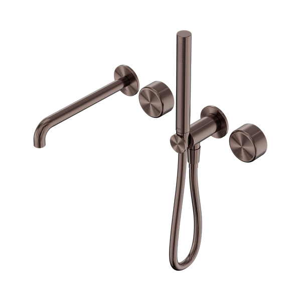 SERENITY PROGRESSIVE SHOWER SYSTEM WITH SPOUT WITH METAL HANDLE AND SLIM SHOWER BRUSHED BRONZE (24E012BZ)