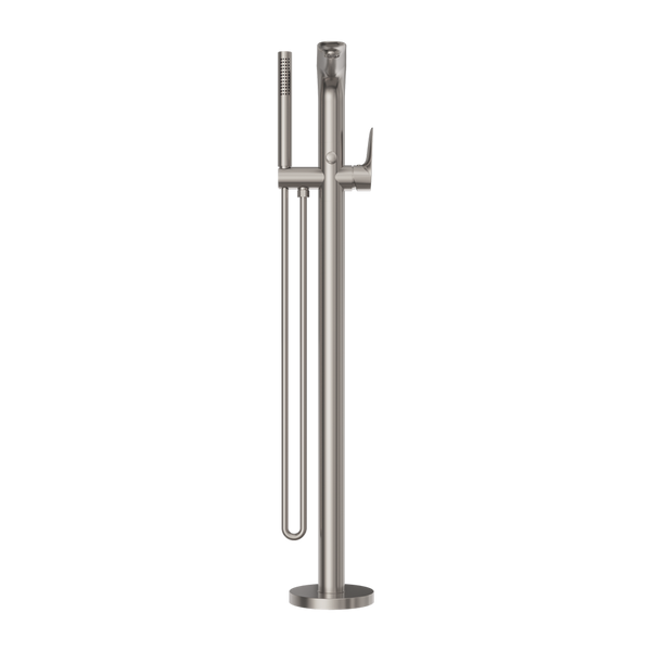 BIANCA FREESTANDING BATH MIXER WITH HAND SHOWER BRUSHED NICKEL (NR321503aBN)