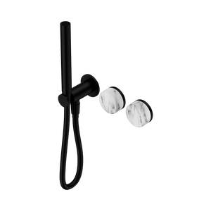 SERENITY PROGRESSIVE SHOWER SYSTEM WITH ARABESCATO CORCHIA HANDLE AND SLIM SHOWER MATTE BLACK (24E022MB)