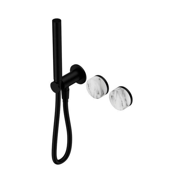 SERENITY PROGRESSIVE SHOWER SYSTEM WITH ARABESCATO CORCHIA HANDLE AND SLIM SHOWER MATTE BLACK (24E022MB)