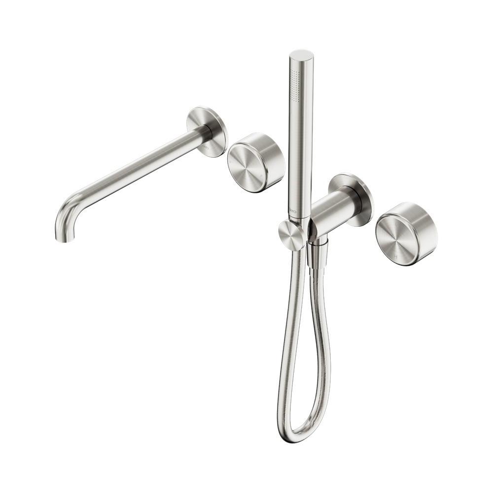 SERENITY PROGRESSIVE SHOWER SYSTEM WITH SPOUT WITH METAL HANDLE AND SLIM SHOWER BRUSHED NICKEL (24E012BN)