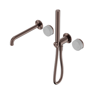 SERENITY PROGRESSIVE SHOWER SYSTEM WITH SPOUT WITH CARRARA HANDLE AND SLIM SHOWER BRUSHED BRONZE (24E007BZ)