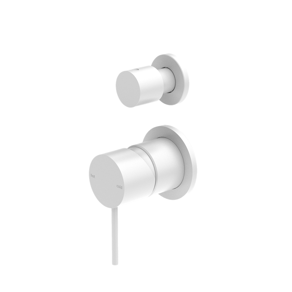 MECCA SHOWER MIXER WITH DIVERTOR SEPARATE BACK PLATE MATTE WHITE (NR221911SMW)