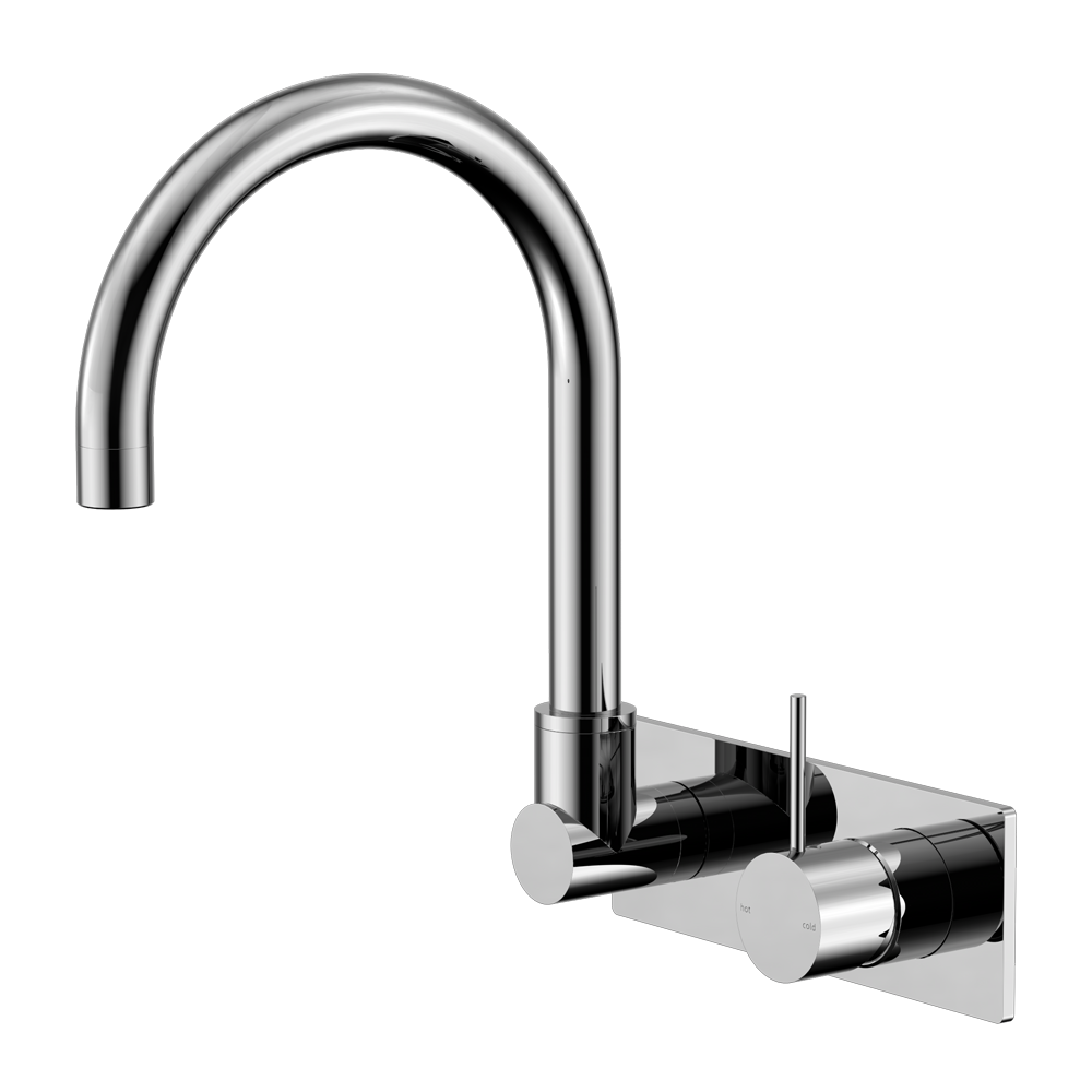 MECCA WALL BASIN/BATH MIXER SWIVEL SPOUT HANDLE UP CHROME (NR221910PCH)