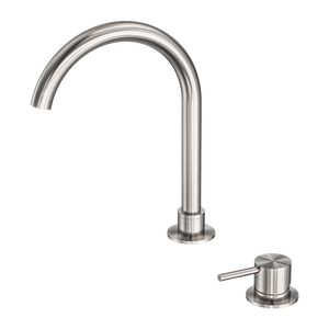 MECCA HOB BASIN MIXER ROUND SWIVEL SPOUT BRUSHED NICKEL (NR221901bBN)