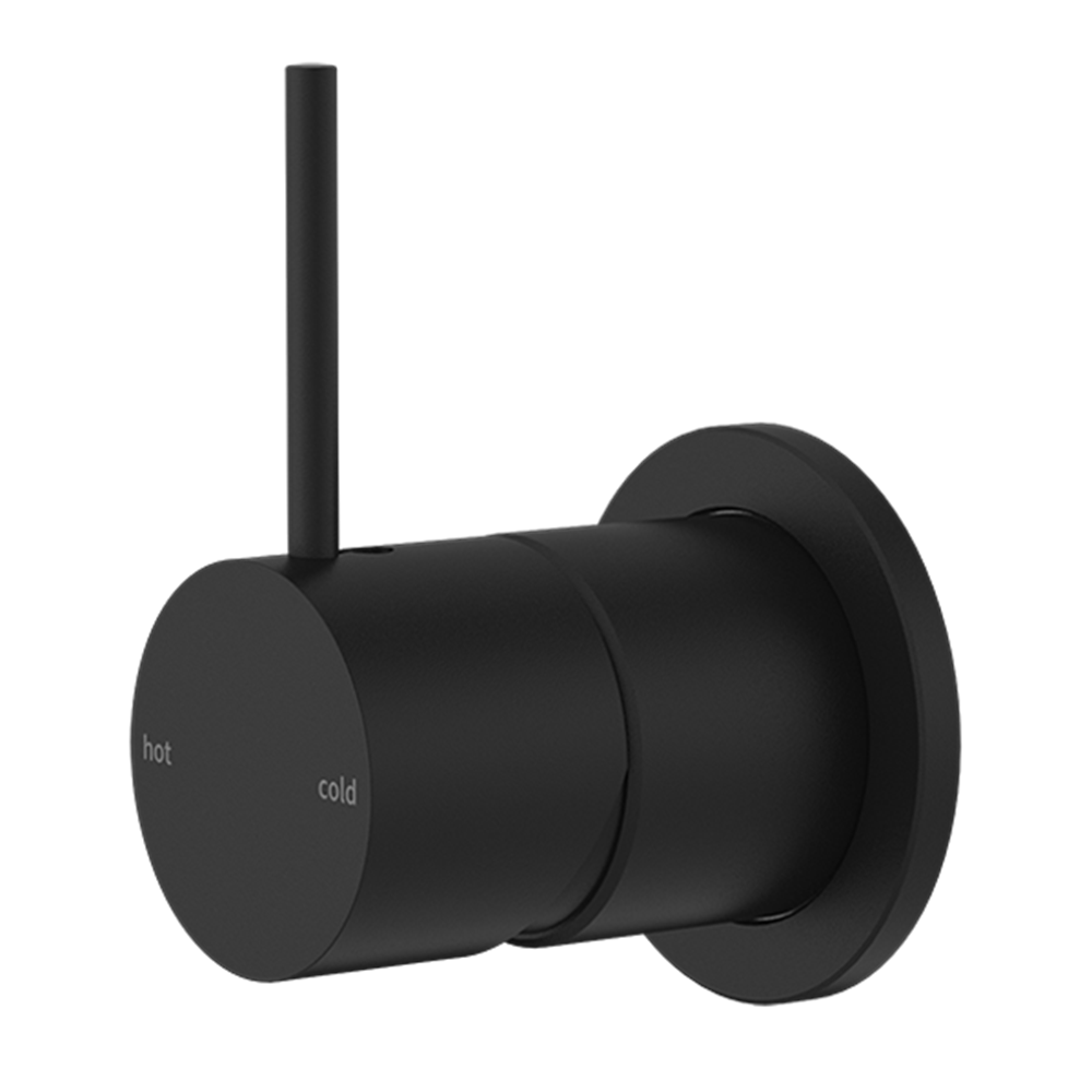 MECCA SHOWER MIXER 60MM HANDLE UP PLATE MATTE BLACK (NR221911JMB)