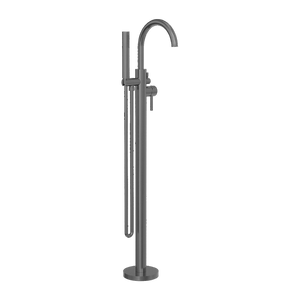 MECCA ROUND FREESTANDING MIXER WITH HAND SHOWER GUN METAL (NR210903aGM)