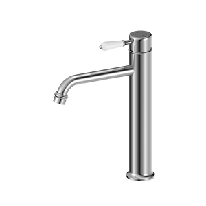 YORK STRAIGHT TALL BASIN MIXER WITH WHITE PORCELAIN LEVER CHROME (NR692101a01CH)