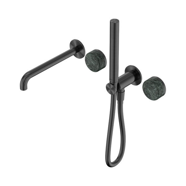 SERENITY PROGRESSIVE SHOWER SYSTEM WITH SPOUT WITH VERDE ALPI HANDLE AND SLIM SHOWER GUN METAL (24E008GM)