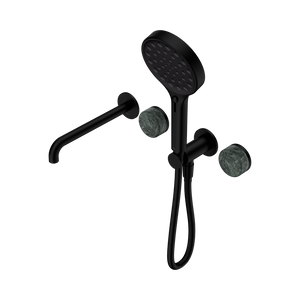 SERENITY PROGRESSIVE SHOWER SYSTEM WITH SPOUT WITH VERDE ALPI HANDLE AND SERENITY HAND SHOWER MATTE BLACK (24E014MB)