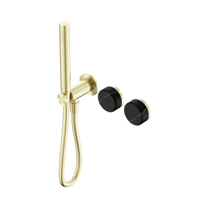SERENITY PROGRESSIVE SHOWER SYSTEM WITH MARQUINA BLACK HANDLE AND SLIM SHOWER BRUSHED GOLD (24E131BG)