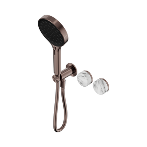 SERENITY PROGRESSIVE SHOWER SYSTEM WITH ARABESCATO CORCHIA HANDLE AND SERENITY HAND SHOWER BRUSHED BRONZE (24E028BZ)