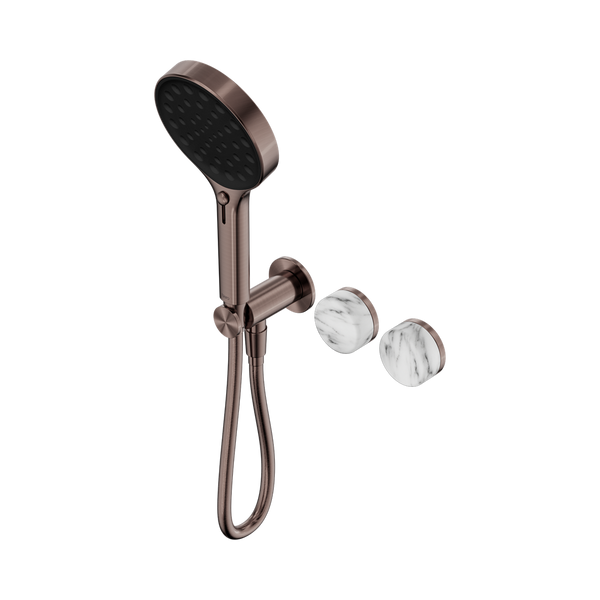 SERENITY PROGRESSIVE SHOWER SYSTEM WITH ARABESCATO CORCHIA HANDLE AND SERENITY HAND SHOWER BRUSHED BRONZE (24E028BZ)