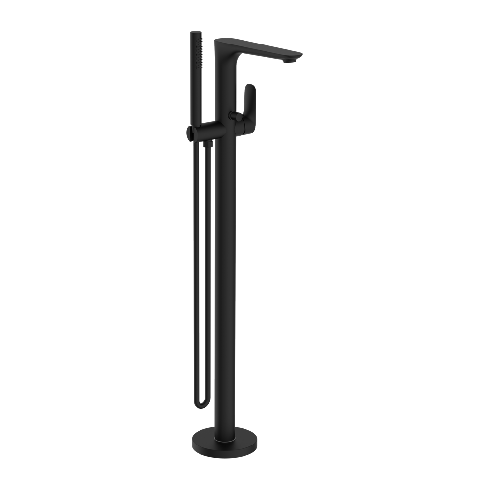 BIANCA FREESTANDING BATH MIXER WITH HAND SHOWER MATTE BLACK (NR321503aMB)