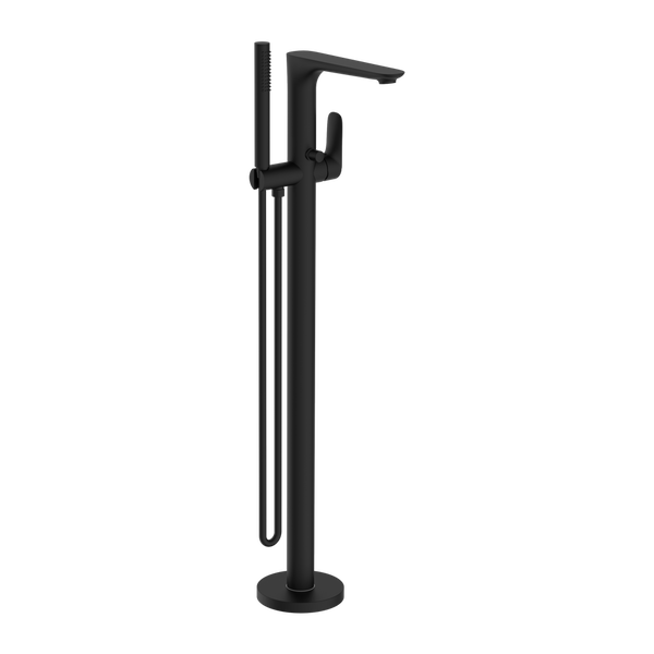 BIANCA FREESTANDING BATH MIXER WITH HAND SHOWER MATTE BLACK (NR321503aMB)