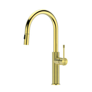 WT 7566BB  TIARA Sink Mixer With Pull Out Spray in Brushed Brass