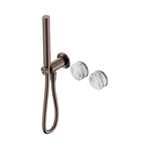 SERENITY PROGRESSIVE SHOWER SYSTEM WITH ARABESCATO CORCHIA HANDLE AND SLIM SHOWER BRUSHED BRONZE (24E022BZ)