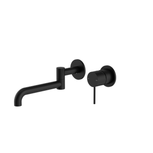 MECCA WALL BASIN/BATH MIXER SWIVEL SPOUT 225MM MATTE BLACK (NR221910RMB)
