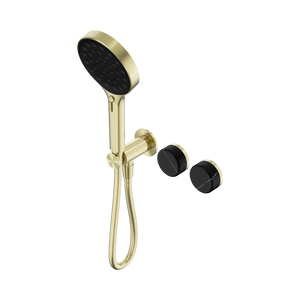 SERENITY PROGRESSIVE SHOWER SYSTEM WITH MARQUINA BLACK HANDLE AND SERENITY HAND SHOWER BRUSHED GOLD (24E132BG)