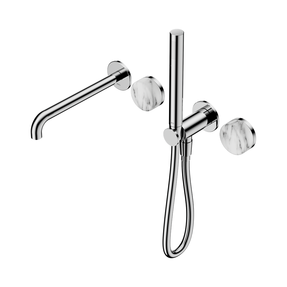 SERENITY PROGRESSIVE SHOWER SYSTEM WITH SPOUT WITH ARABESCATO CORCHIA HANDLE AND SLIM SHOWER CHROME (24E010CH)